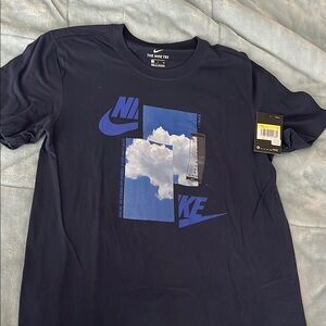 Nike Men's Dark Blue Tee with Cloud Graphic